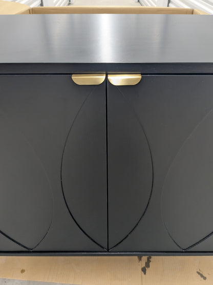 VAST Modern Black Sideboard Cabinet with Gold Accent – Mid-Century Inspired