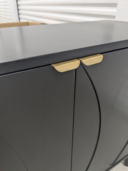 VAST Modern Black Sideboard Cabinet with Gold Accent – Mid-Century Inspired