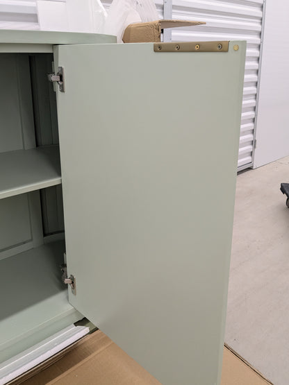 VAST Sage Green Fluted Sideboard - 2 Door Storage Cabinet with Curved Corners