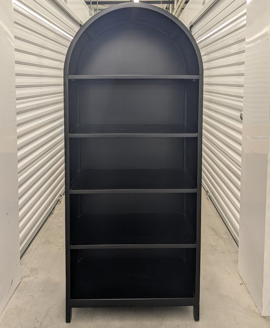 VAST Arched Matte Black Bookshelf – 5-Tier Modern Statement Shelf