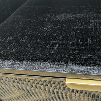 VAST Modern Black Sideboard with Gold Handles – Woven Doors