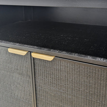 VAST Modern Black Sideboard with Gold Handles – Woven Doors