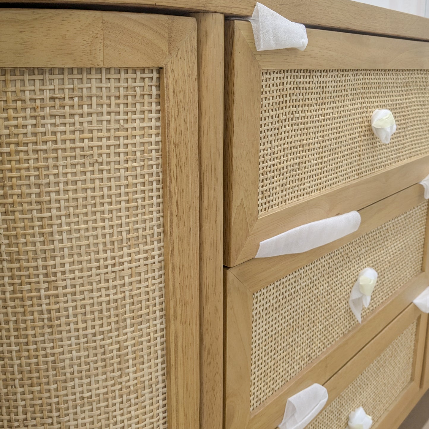 VAST Natural Rattan & Wood 6-Drawer Dresser
