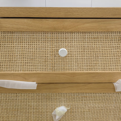 VAST Natural Rattan & Wood 6-Drawer Dresser