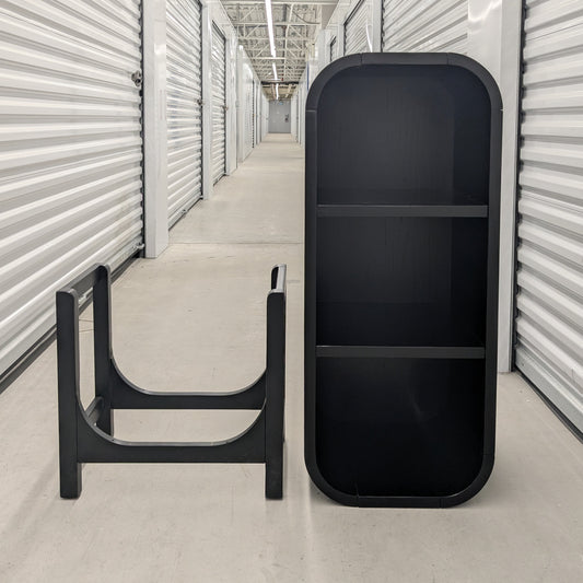 VAST Modern Black Arched Bookshelf – 3-Tier Storage Display Unit