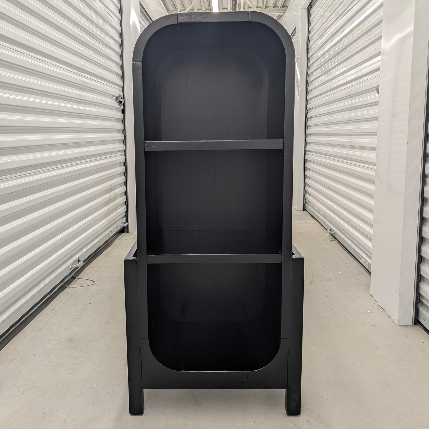 VAST Modern Black Arched Bookshelf – 3-Tier Storage Display Unit