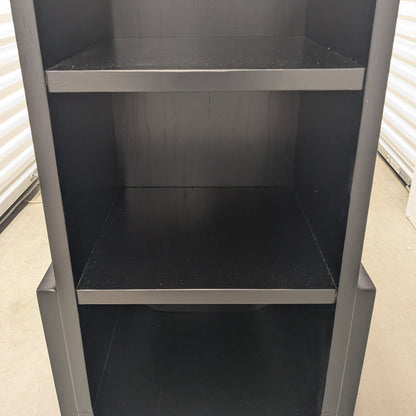VAST Modern Black Arched Bookshelf – 3-Tier Storage Display Unit