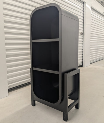 VAST Modern Black Arched Bookshelf – 3-Tier Storage Display Unit