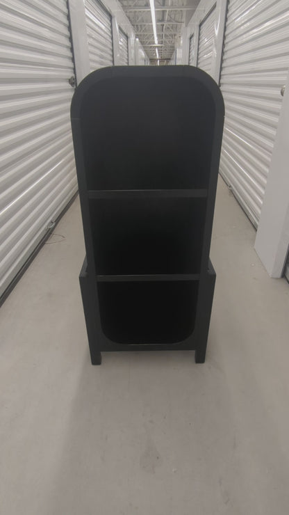 VAST Modern Black Arched Bookshelf – 3-Tier Storage Display Unit
