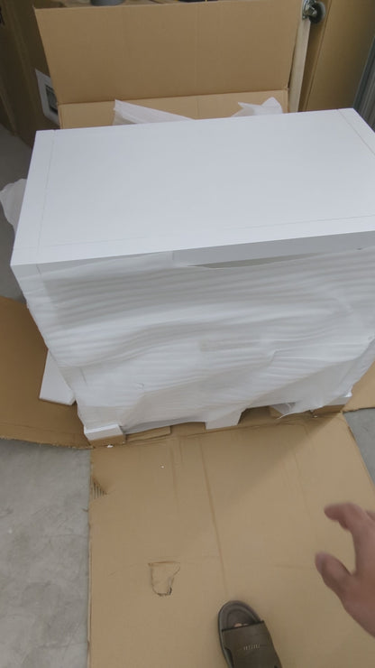 VAST Ivory Lotus Bedside Cabinet - White