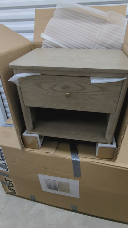 VAST Modern Nightstand - Light Oak Finish
