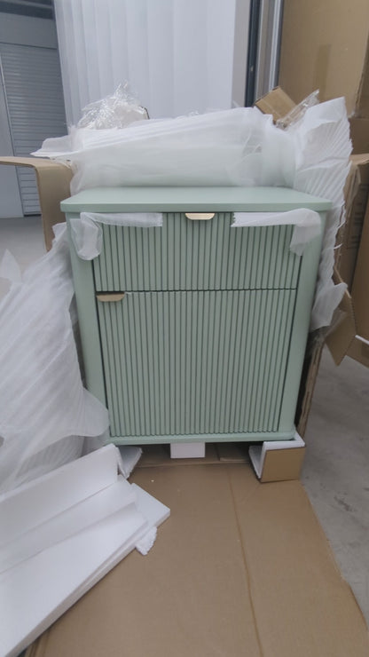 VAST Modern fluted drawer cabinet - Sage Green