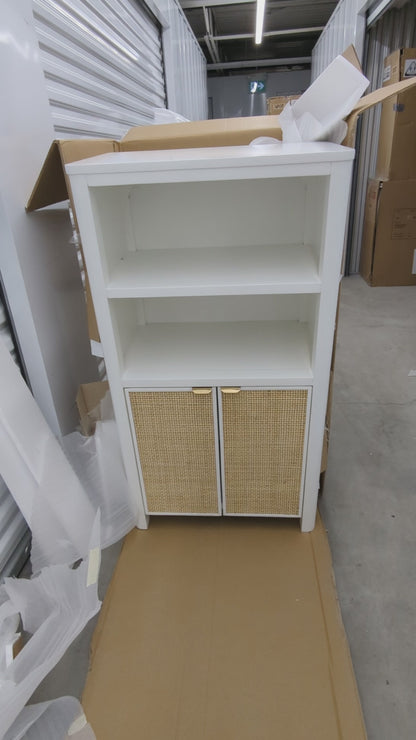 VAST White Rattan Cabinet with Shelves