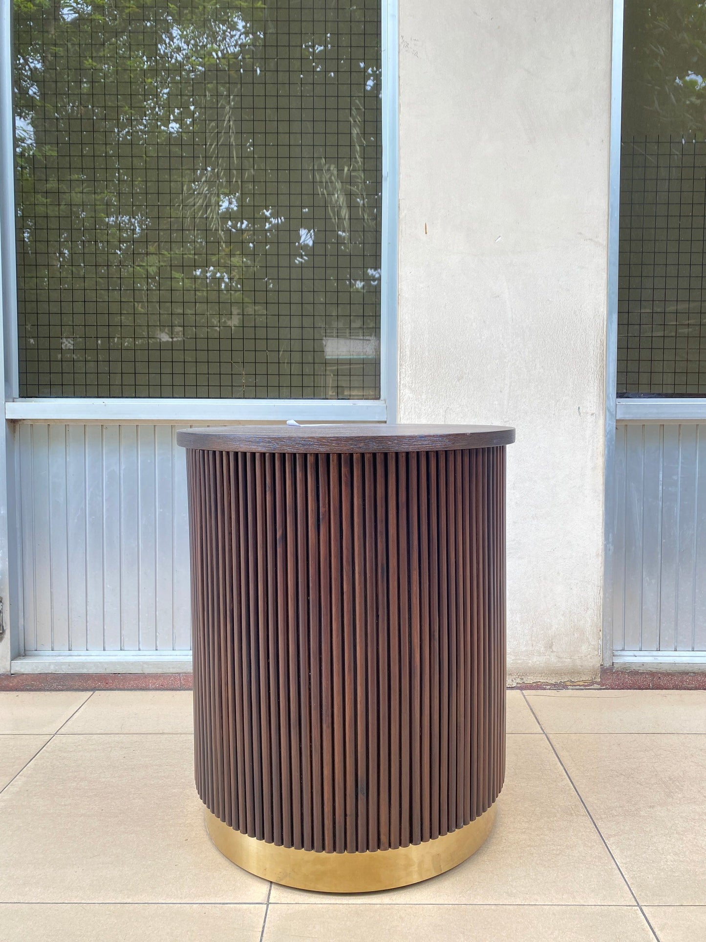 Contemporary Fluted Side Table
